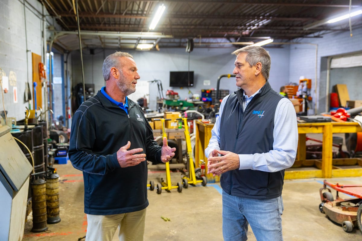 landscape management services company owner meeting with jeff harkness shop walkthrough